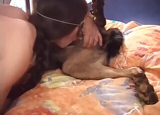 Lesbians use dog's tasty dong foir personal zoo sex fetishes