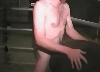 Crazy couple fuck a pony in a wild beastiality porn scene