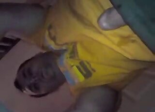 Dude's uncut cock is the best treat for a dog that loves sucking dick